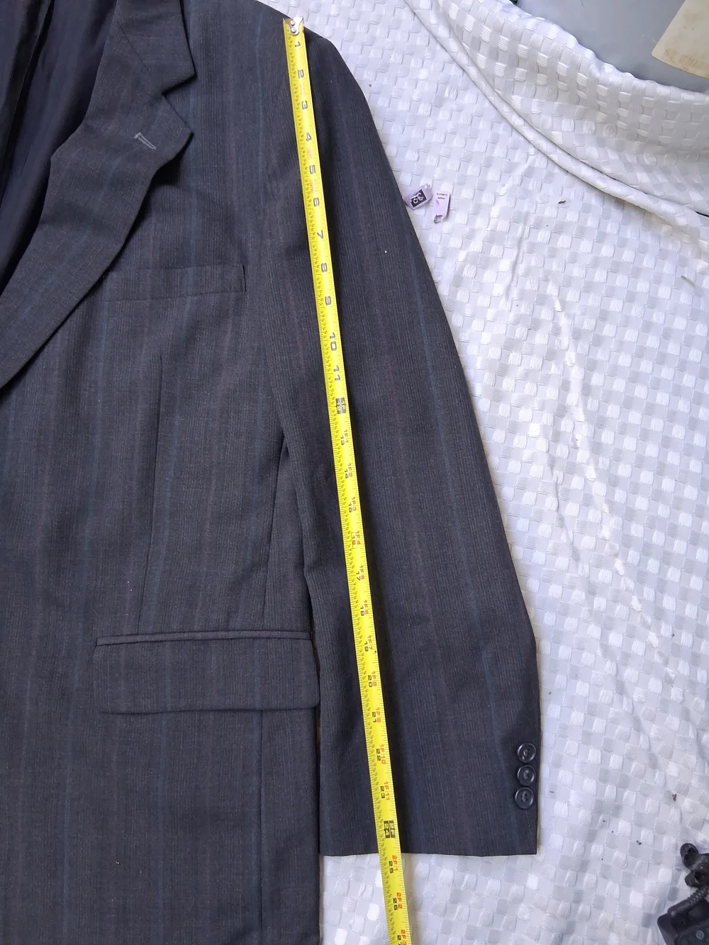 Town Craft VTG Classic Men's Charcoal Pinstripe Suit set Size 46R